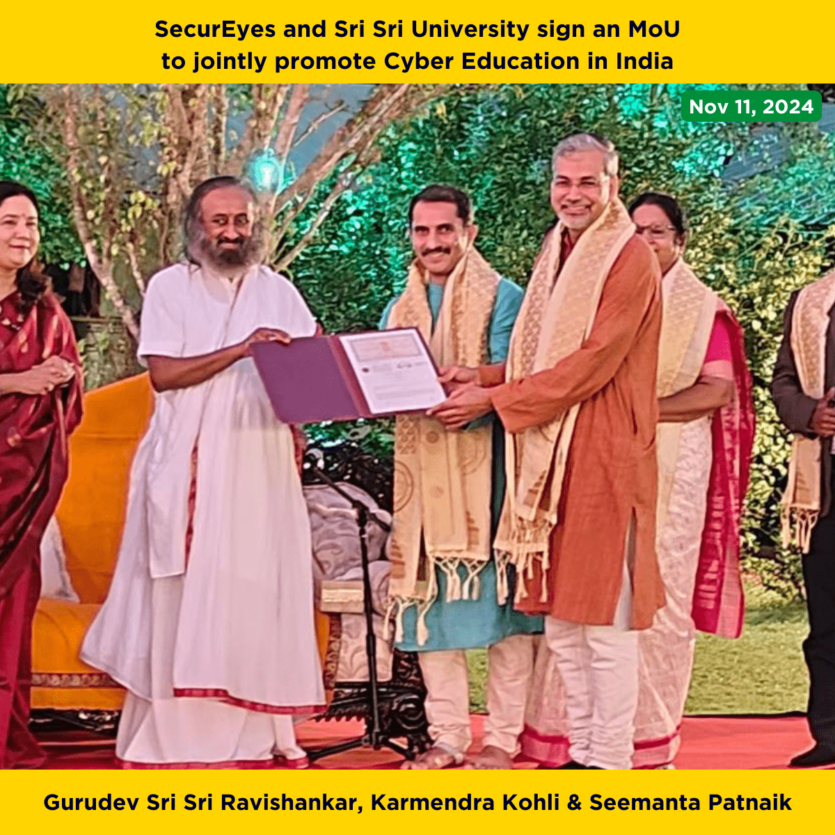 SecurEyes and Sri Sri University partner to advance Cyber Education